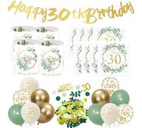 20 tovaglioli decorativi per il 30° compleanno, 12 pezzi, Happy 30° compleanno, portacandela da tavolo e palloncini con coriandoli per 30 anni, decorazione per compleanno, donna e uomo