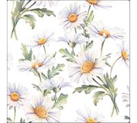 20 tovaglioli di carta Ambiente - Belle margherite bianche - decorazione da tavolo con motivo anche per feste o decoupage, 33 x 33 cm