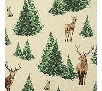 20 tovaglioli Eco Line sostenibili, in carta riciclata al 100%, cervi nella foresta, cervi, animali, abete, decorazione da tavolo, 33 x 33 cm