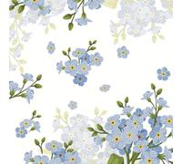 20 tovaglioli floreali ovunque fiori blu come decorazione da tavolo. Tovaglioli di carta con motivo. Anche per decoupage e decoupage 33 x 33 cm