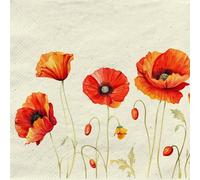20 tovaglioli in carta riciclata con fiori meravigliosi papaveri come decorazione da tavolo. Tovaglioli di carta con motivo. Anche per decoupage e decoupage 33 x 33 cm