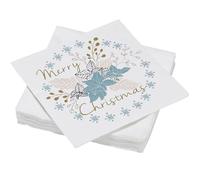20 tovaglioli in ovatta 33 x 33 cm, 3 strati, motivo: Merry Christmas