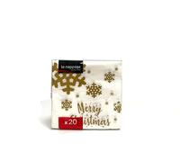 20 tovaglioli in ovatta 33x33 cm 3v Merry Christmas