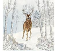 20 tovaglioli invernali a forma di cervo nella foresta innevata come decorazione da tavolo. Tovaglioli di carta con motivo. Anche per decoupage e decoupage 33 x 33 cm