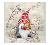 20 tovaglioli invernali carino nano con coniglietto come decorazione da tavolo. Tovaglioli di carta con motivo. Anche per decoupage e decoupage 33 x 33 cm