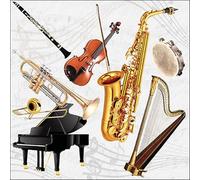 20 tovaglioli musicali strumenti per un concerto come decorazione da tavolo. Tovaglioli di carta con motivo. Anche per decoupage e decoupage 33 x 33 cm