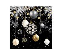 20 tovaglioli natalizi eleganti palline di Natale su nero come decorazione da tavolo. Tovaglioli di carta con motivo. Anche per decoupage e decoupage 33 x 33 cm