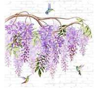 20 tovaglioli Natural Kolibris an Wisteria come decorazione da tavolo. Tovaglioli di carta con motivo. Anche per decoupage e decoupage 33 x 33 cm