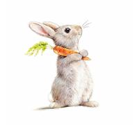 20 tovaglioli pasquali simpatico coniglietto con carota come decorazione da tavolo. Tovaglioli di carta con motivo. Anche per decoupage e decoupage 33 x 33 cm