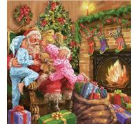 20 tovaglioli per bambini con Babbo Natale e Babbo Natale | Inverno | Natale | Decorazione da tavolo 33 x 33 cm