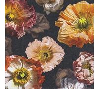 20 tovaglioli vintage fiori su nero 33 x 33 cm