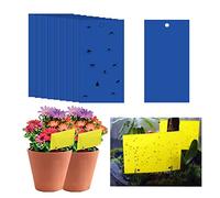 20 trappole per mosche adesive, 20 x 15 cm, adesivi di carta per mosche blu, protezione per piante, cattura mosche appiccicose su entrambi i lati per insetti contro moscerini funghi, mosche bianche