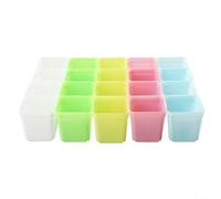 20 vasi da fiori quadrati in plastica per mini piante grasse per uso interno, solo per casa, ufficio, scrivania, decorazione fai da te per la disposizione delle piante e lo stile dello spazio