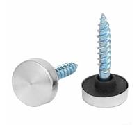 20 viti per specchi, cromate, diametro 16 mm, in acciaio inox, con rondelle, per specchi di vetro, pannelli del bagno