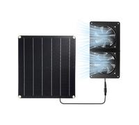 20-W-Solarpanel-Doppelabluftventilator-Set fÃ¼r HÃ¼hnerstÃ¤lle und GewÃ¤chshÃ¤user, Schwarz
