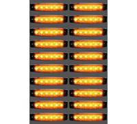 20 X 12V 6 LED Laterali Arancione Ambra Indicatori Luci Camion Rimorchio Autobus