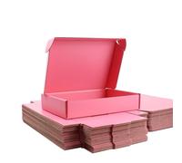 20 x 14 x 4 cm Scatole postali 25 pezzi Rosa | Scatola E-flute, rosa dentro/fuori, per gioielli, cancelleria e cioccolatini