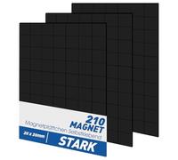 20 x 20 x 2 mm, grandi piastrine magnetiche, autoadesive, 210 pezzi, flessibili, autoadesivi, per immagini, poster, foto, note (per oggetti leggeri e piccoli)