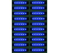 20 X 24V 6 LED Indicatori Laterali BLU Luci Camion Rimorchio Autobus