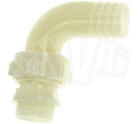 20 X 3/4" RACCORDO IN TRE PEZZI CURVO 90° GOMITO NYLON TUBO TRAVASO IRRIGAZIONE