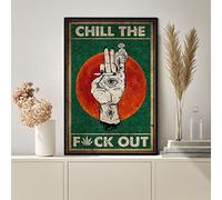 20 x 30 cm Poster Chill Out Cannabis Poster Vintage Cannabis Art Marijuana Poster Pot Head Weed Salute Mentale Consapevolezza Divertente Fumo Poster Metallo Targa Targa Decorazione da Parete Arte