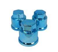 20 X 33 MM Cromo Blu Nickel Plastica Bullone Dado Ruota Coperchi Camion Autobus