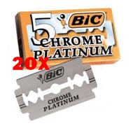 20 X Bic Lama Chrome Platinum Classica 5 Pz. Ricambi