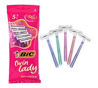 20 x BIC Rasoio Usa&Getta Depilazione Twin Lady Sensitive 5 Pezzi