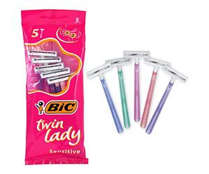 20 x BIC Rasoio Usa&Getta Depilazione Twin Lady Sensitive 5 Pezzi