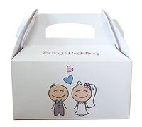 20 x Box Scatole porta dolci, gadget, confetti, caramelle cotillon o dolcetti regalini fine festa per bambini fai da te scatoline con manico grafica a scelta (Baby Wedding)