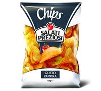 20 x BUSTA PATATINE SALATI PREZIOSI GUSTO PAPRIKA 170 GR BOX ESPOSITORE CHIPS