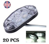 20 X CHIARO BIANCO 12V 2 LED LUCI INDICATORI ANTERIORI CARGO RIMORCHIO E-MARCATO