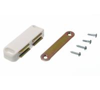 20 X Chiusura Magnetica Grande Singolo Custode Piastra Bianco + Viti di