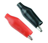 20 X Coccodrillo/Alligatore Clip Connettori per Test Leads Rosso E Nero 42.5mm