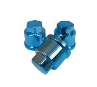 20 x copridadi ruota blu cromati 33 mm plastica nichelata camion viti cerchioni
