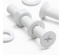 20 x Dadi e bulloni Svasati a Croce Bianchi Polipropilene, Dadi e bulloni di plastica, M6 x 40mm, Rondelle, resistente all'acqua, anti corrosione, resistente ad agenti chimici, Vite a testa svasata