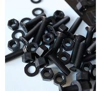 20 x Dadi e bulloni Svasati a Croce Nero Polipropilene, Dadi e bulloni di plastica, M5 x 20mm, Rondelle, resistente all'acqua, anti corrosione, resistente ad agenti chimici, Vite a testa svasata