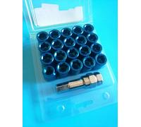 20 x Dadi ruota acciaio Mazda Honda Mitsubishi 12 x 1.5 + adattatore drift blu