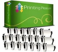 20 x DK22243 Etichette adesive continuo compatibile per Brother QL-1050 QL-1060N QL-1100 QL-1110NWB | 102mm x 30.48m | Bianco