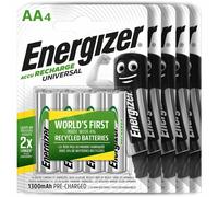 20 X Energizer Ricaricabile Batterie Aa Universale 1300 MAH Accu Nimh Pacco Di 4