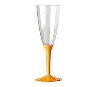 20 X FLUTE + BASE IN PLASTICA VARI COLORI (BASE ARANCIONE)