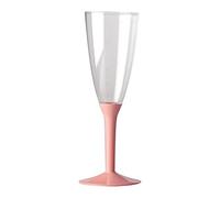 20 X FLUTE + BASE IN PLASTICA VARI COLORI (BASE ROSA)