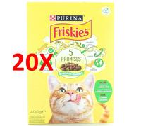 20 X Friskies Gatti Crocchette Coniglio-pollo-verdure 400 Grammi