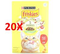 20 X Friskies Gatti Crocchette Manzo-pollo-verdure 400 Grammi