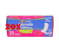 20 X Lines Intervallo Cotton Soft Fresh Proteggislip Assorbenti Distesi 20 Pz