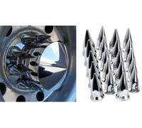 #20 X Plastica Cromo Spike Pallottola Aletta Ruota Bullone Dado Cover Tappo 33mm