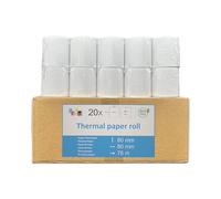 20 x Rotoli di Carta Termica 80 x 80 mm Bianchi senza BPA