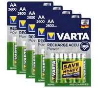 20 X Varta AA 2600mAh Batterie Ricaricabili Ni-MH 1.2V HR6 Stilo Power Accu