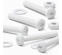 20 x Viti a Testa Arrotondata Bianchi Polipropilene (PP) Dadi e bulloni di plastica, M3 x 20 mm, Rondelle