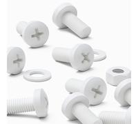 20 x Viti a Testa Arrotondata Bianchi Polipropilene (PP) Dadi e bulloni di plastica, M8 x 20 mm, Rondelle